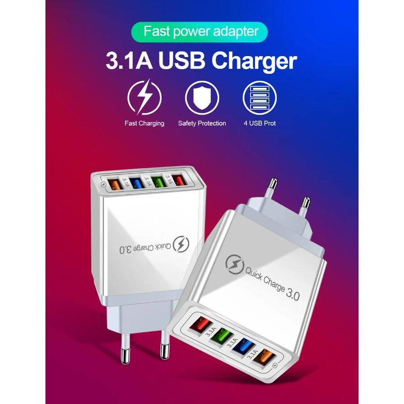 USB Hızlı Şarj 3.0 QC 18W USB Şarj Cihazı Xiaomi Redmi Note 9 8 7 pro QC3.0 Hızlı Şarj USB Telefon Şarj Cihazı IPHONE 12 mini