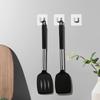 2pcs Food Grade Silicone Stir Fry Spatula Set Heat Resistant Stainless Steel Handle Fish Spatula with Hanging Hole Not Deform