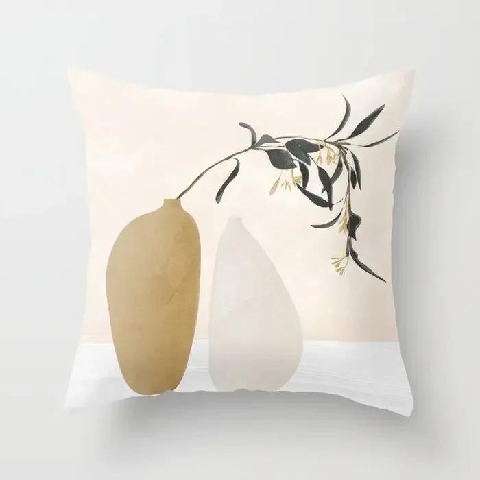 Modern Abstract Pink Brown Geometric Pillowscase Fashion Decorative Pillows Cover Livingroom Sofa Cushions Cover 45*45cm