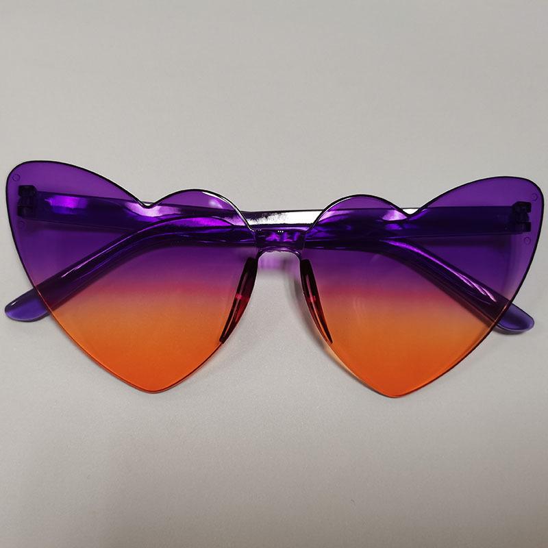Thin peach heart sunglasses love sunglasses jelly color rimless heart type one-piece glasses candy color eyes