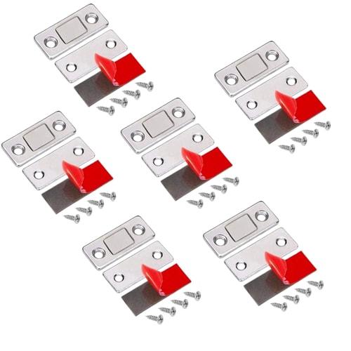 

Pack of 6 Magnetic Catches, Stainless Steel, Ultra-Thin, Super Strong, Drawer Magnets, Cabinet Door Magnets, Sliding Door Magnetic Catches, Door Stops
