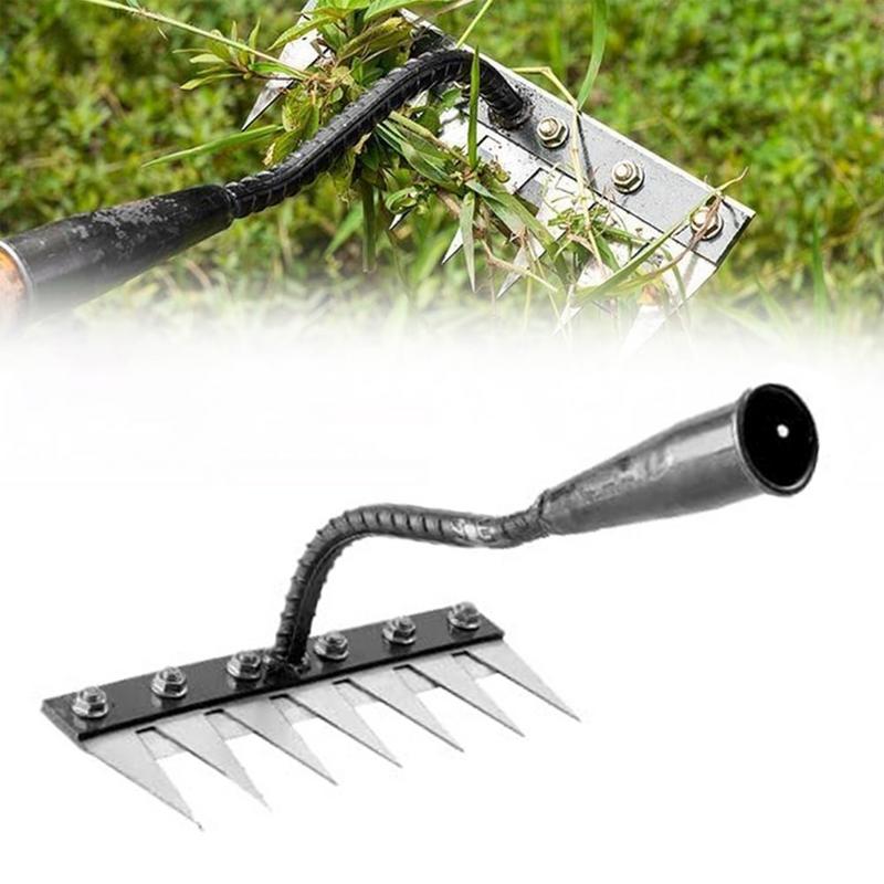 7/8 Teeth Carbon Steel Garden Hand Rake Farm Tool Weeding Scarifier Agricultural Nail Harrow Metal Harrow Garden Weeding Tool