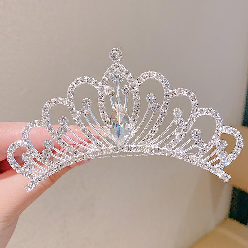 Krone Strass Haarkamm für Frauen & Mädchen - Prinzessin Geburtstag Haarspange Accessoire