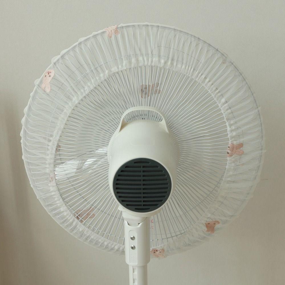 Waterproof Round Electric Fan Cover Bear Embroidery Electric Fan Dust Bag  Office