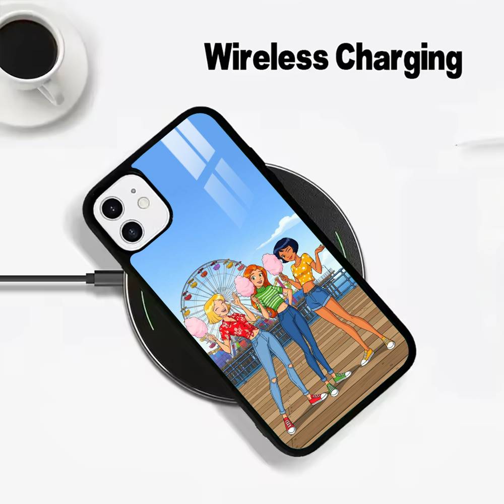 Classic animation T-Totally- Spies Wireless charging phone case compatible with iPhone 17/16/15/14/13/12/11