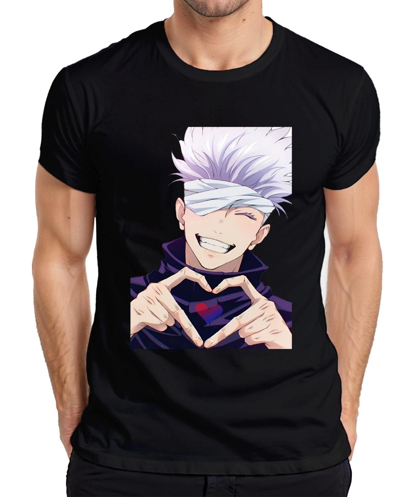 Jujutsu Kaisen Gojo Satoru Augenbinde Anime Ästhetik Herz Geschenk Herren T-Shir XXXL