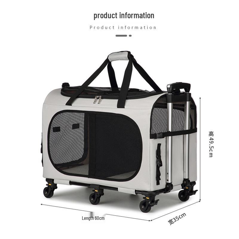 Portable Foldable Pet Carrier for Two Cats with Breathable Design and Large Capacity