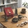 Mini Metal Incense Burner Set Retro Ornate Pagoda Fu Pouch Lotus Styles Traditional Carved Desktop Decor for Home with Gift Box 7