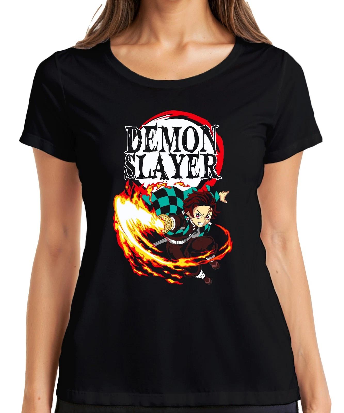 Demon Slayer Tanjiro Kamado Hinokami Kagura Anime Geschenk Damen T-Shirt L