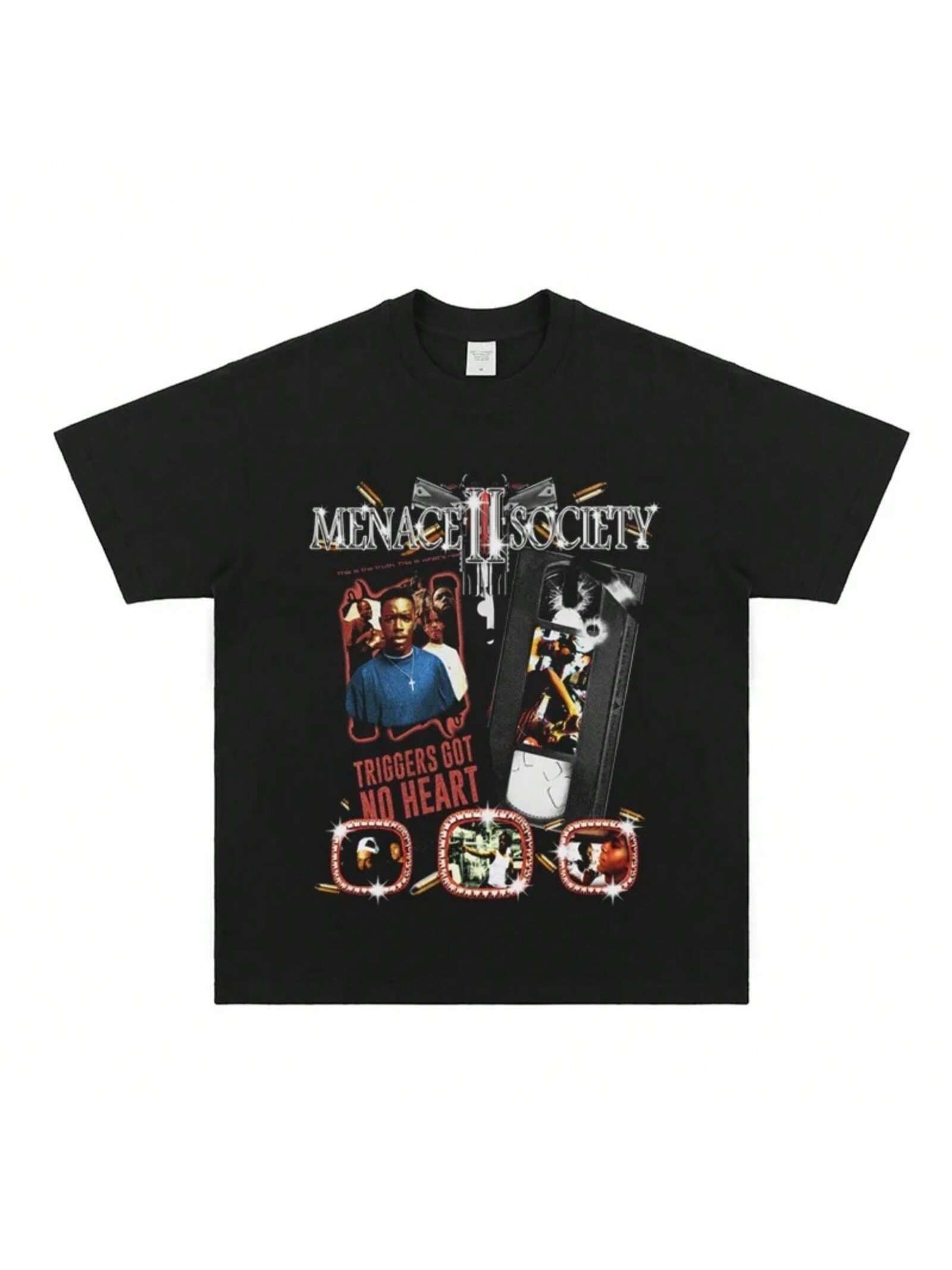 2025 unisexace II American Street Hip-Hop Rap BBOY Hip-Hop RAPPER Small Neckline Cotton Short Sleeve T-Shirt S разноцветный