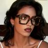 1Pc European and American Style Oversized Rectangular Frame Glasses Tortoiseshell Glasses Fashionable Outfit Trendy Photography