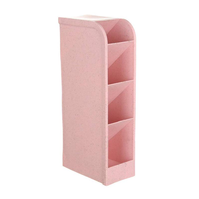 Office Shelves Wheat Straw Four Compartments Multifunctional Storage Box Kitchen Desk Pen Holder