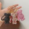 Creative Diamond bear Car Keychain hand-made luxury keychain rhinestone keychain Bag Pendant Doll girl gift pendant