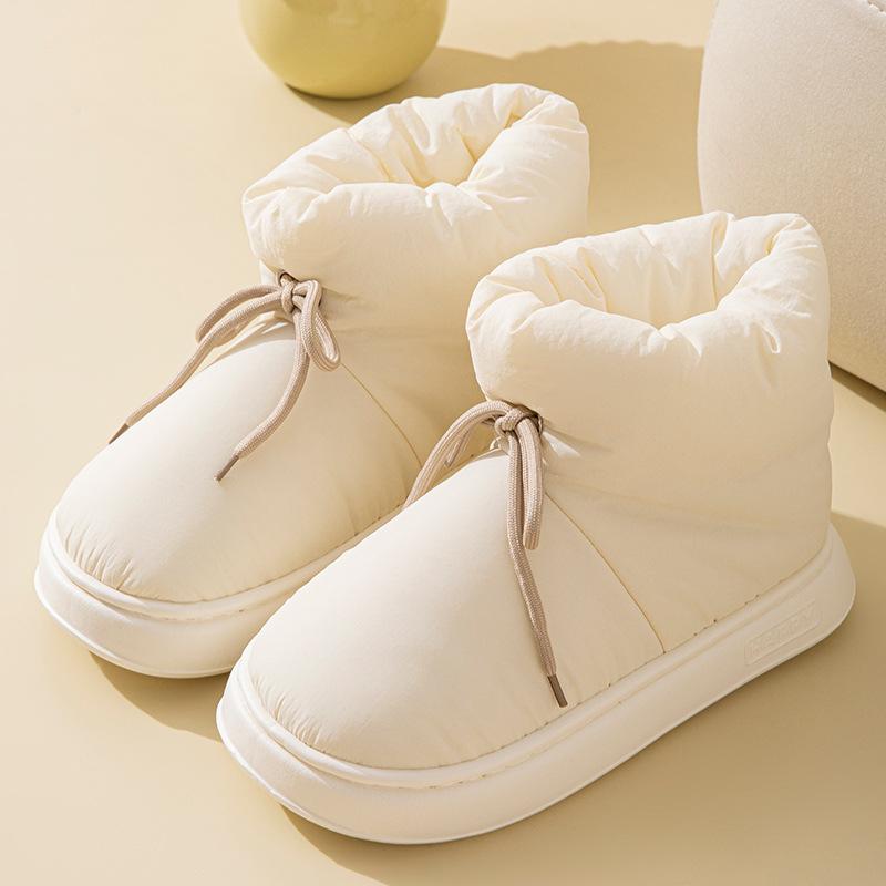Women's Winter Fuzzy Warm House Slippers Waterproof Fur Lined Furry Slippers Non-slip Ankle Bootie Home Shoes Indoor Outdoor Cozy Snow Boots for Women