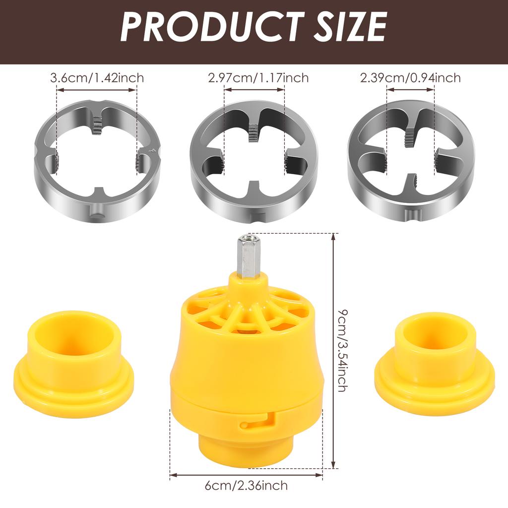 PVC Thread Maker Tool for Electric Drill Pipe Threader Kit with 3 Dies Multipurpose Pipe Threader Plumbing Tool Professional