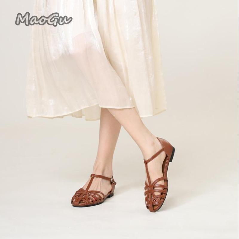 Fashion Large Size 35 44 Fashion Roman Sandals Women 2025 Summer New French Gladiator Low Heel Women Luxury Sandals Zapatos De Mujer
