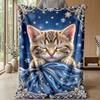 Girly Fantasy Cat Theme blanket Lightweight Warm Flannel Blanket Decorative Throw Blanket for Home Decoration