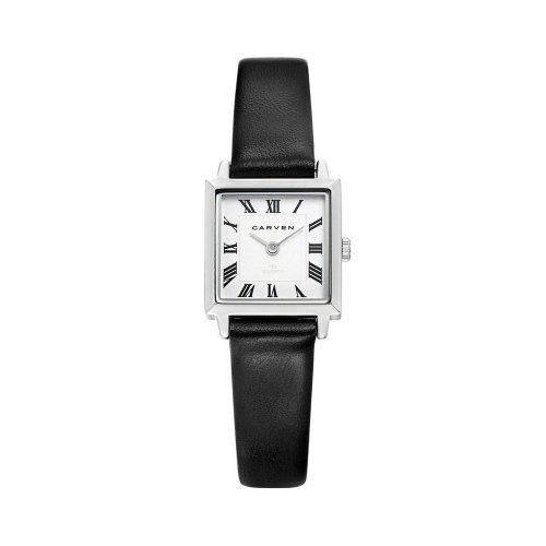 [ЧАСЫ CARVEN] ЧАСЫ CARVEN Женские кожаные часы CV647-WH/BK FREE