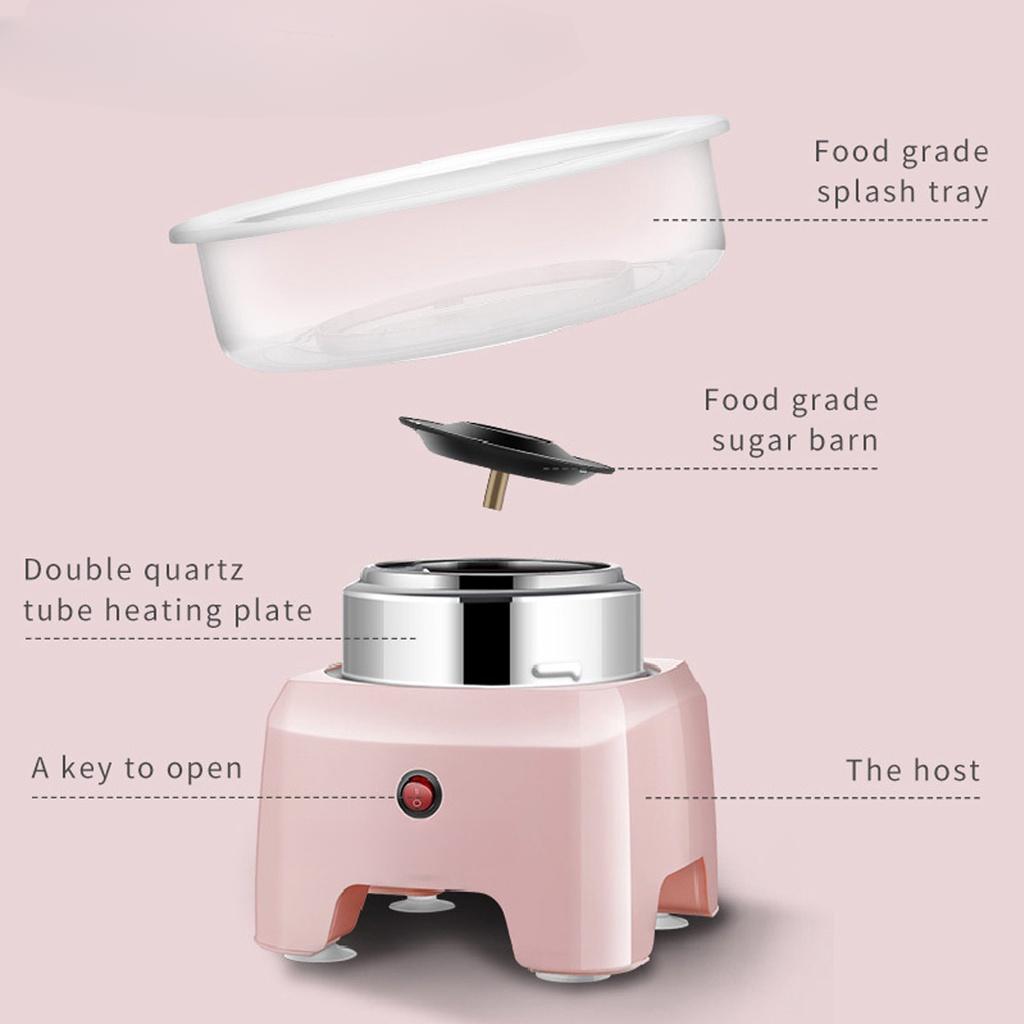 500W Cotton Sugar Floss Machine Portable Electric DIY Sweet Cotton Candy Maker Boy Girl Gift Children's Day Spun Sugar Machine