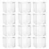 Conjunto de 12 Caixas Transparentes à Prova de Poeira para Embalar Doces Caixas de Armazenamento de Plástico para Doces e Biscoitos Recipientes Quadrados Cúbicos