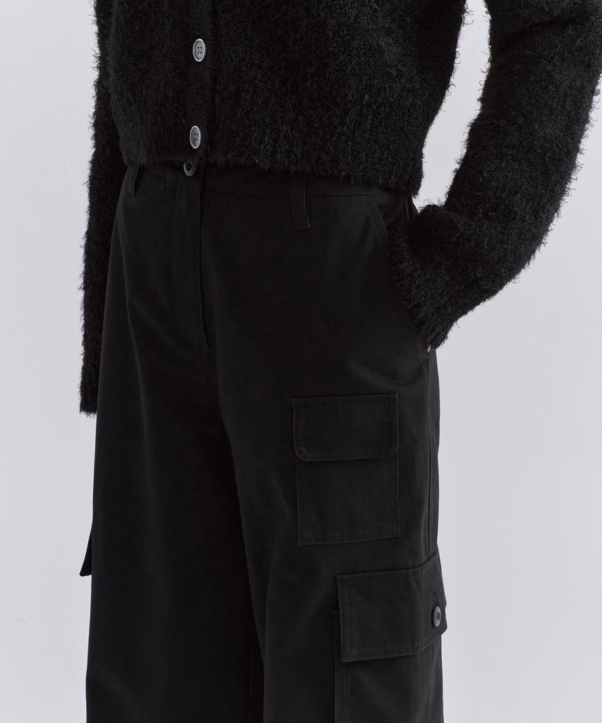 MUSINSA STANDARD WOMAN Women'S Herringbone Wide Cargo Pants [Black]