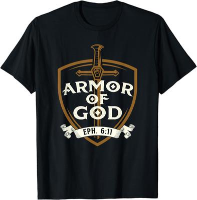 Armor of God Jesus Christ Believer Bible Christian Faith TShirt Vintage Classic Fashion Streetwear Men Clothing 100 Cotton