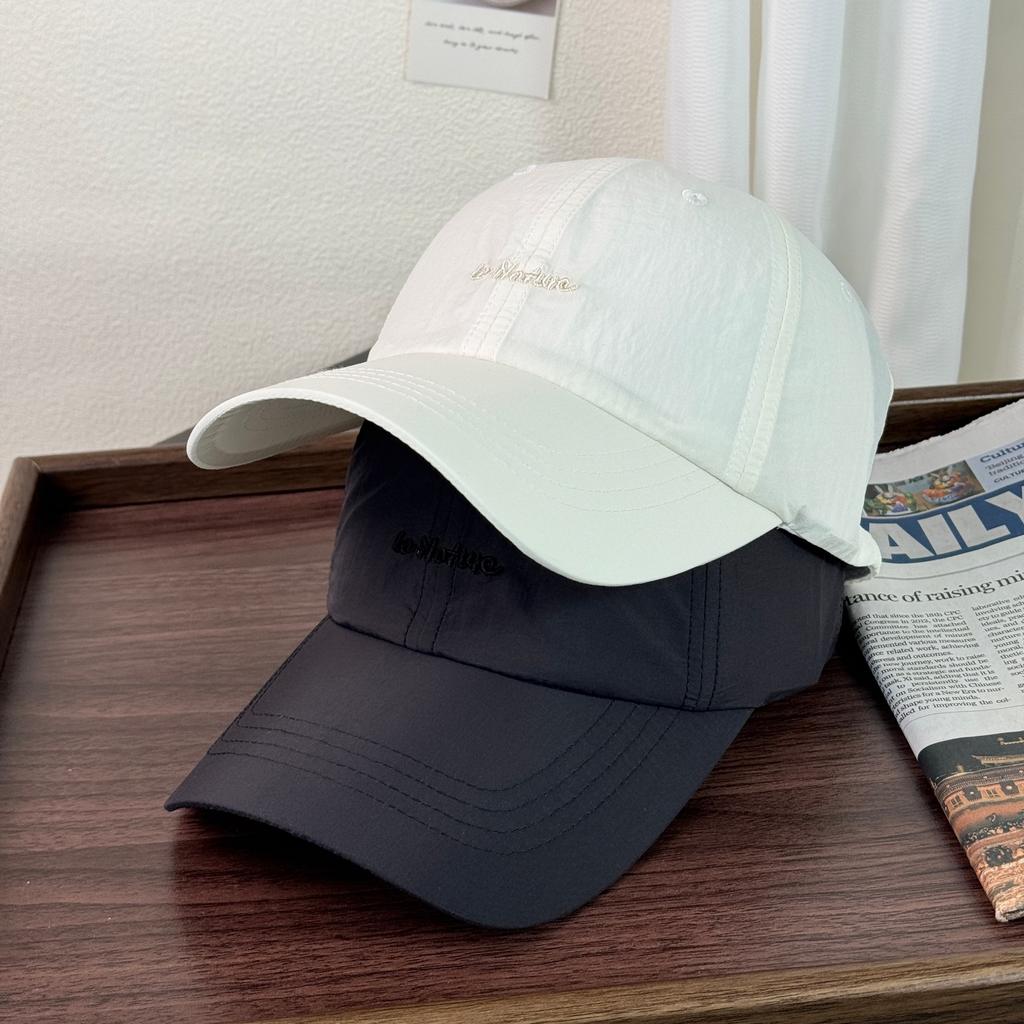 Fashion Hat Simple New Alphabet Quick Drying Baseball Cap Versatile Cap Plain Face Small Soft Top Sunscreen Hat Tide Shade