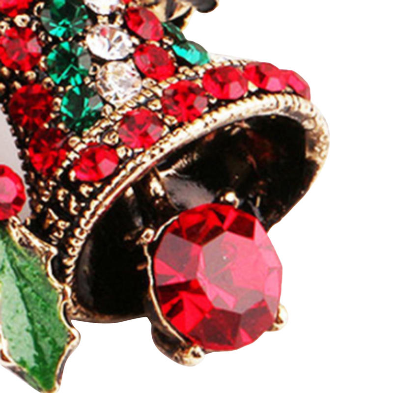 Badges Christmas Suits Pins Creative Gift Bow Corsage Restore Brooch Exquisite Elegant Christmas Brooch Bell Alloy Rhinestone Corsage Collar Pin