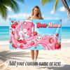 Cute Food Theme Soft Beach Towel Personalized Custom Name Text Towel Portable for Beach Pool Travel