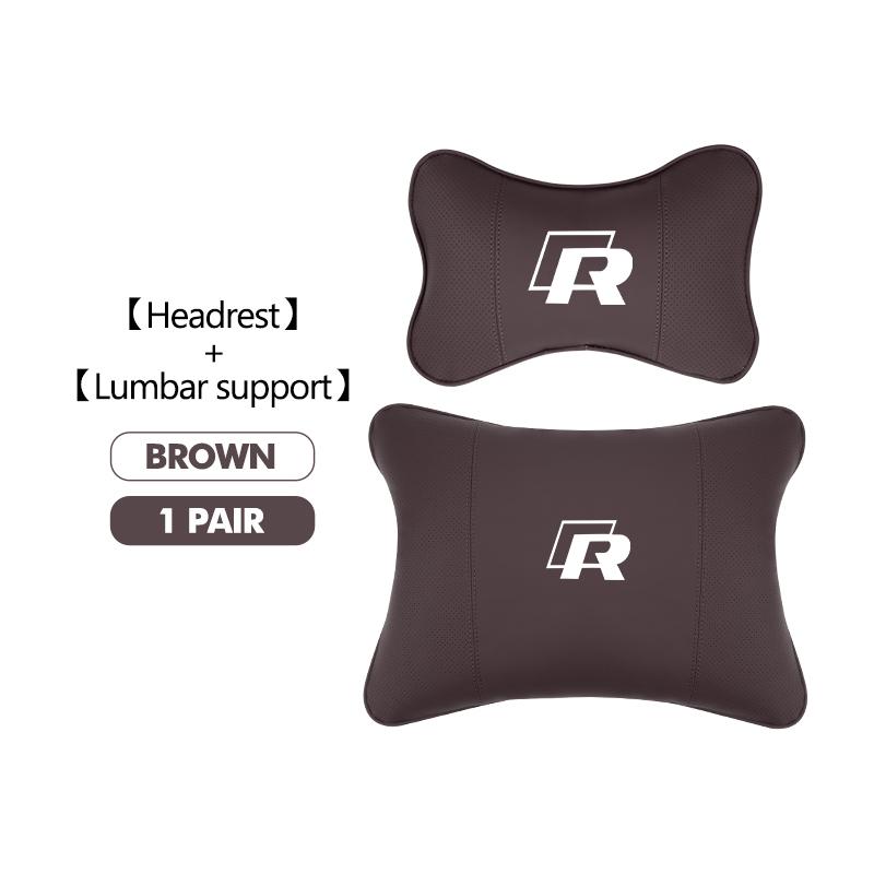Breathable Leather Car Headrest Pillow Lumbar Support Pad For Volkswagen VW Tiguan CC Jetta Polo Golf 4 5 6 Passat B5 B6 B7 CCNI9