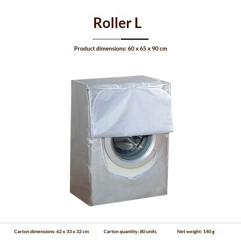 New Universal Washing Machine Cover With Roll Edge Silver Washer Dryer Cover Waterproof Cover For Front Loading Machine