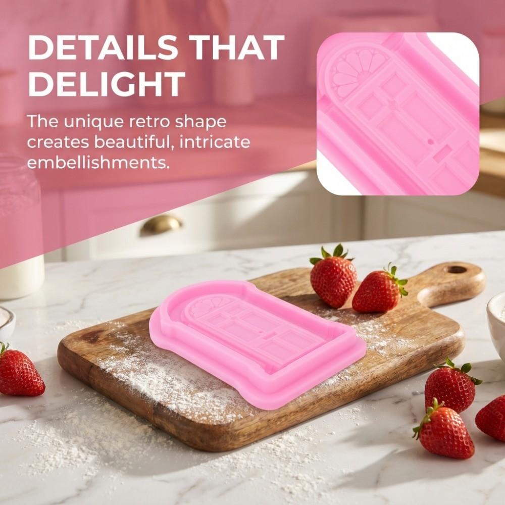 2PACK Nonstick Baking Mold Raised Relief Fondant Mold DIY Baking Cake Border Mold Fondant Craft