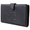 Chanel COCO Mark Purse A13498 Black Caviar Skin Women Used