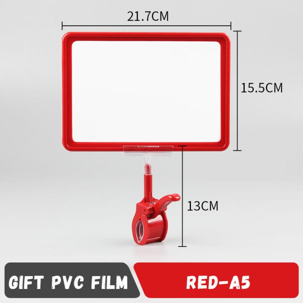 

A4/A5 Кліпса для цінника Пластиковий тримач для етикетки Багатофункціональна POP рамка для постера Супермаркети A5-Red
