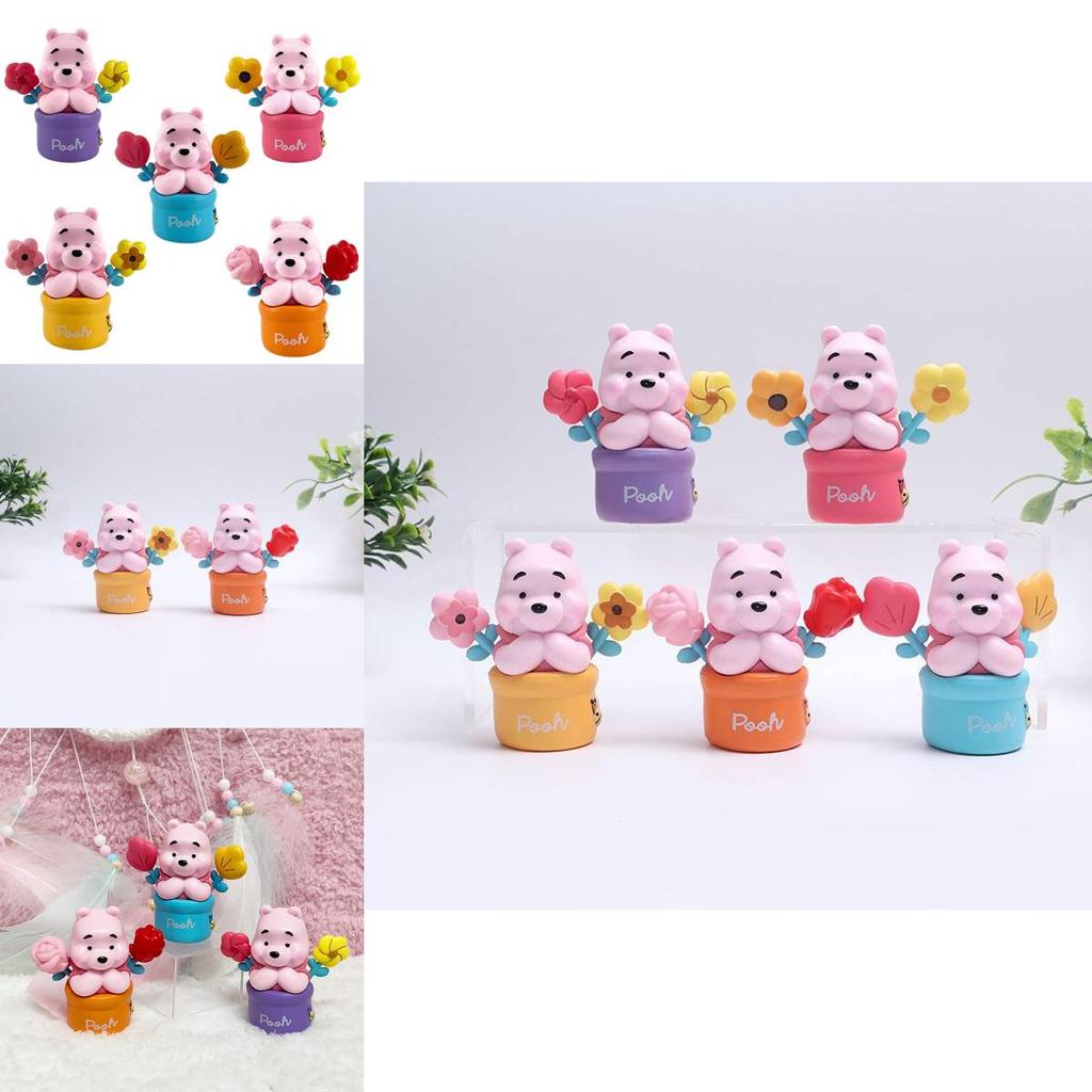 Adorable Winnie The Pooh Bear Creative Flower Pot Figurine Decorative Toy Model