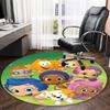 1pc Bubble Guppies Print Round Carpet Chair Round Carpet Suitable for Bedroom Living Room Home Decorative Carpet