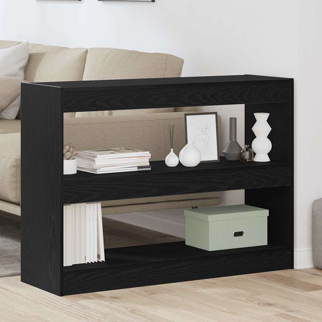 Bookshelf Black Oak Effect 100 x 30 x 72 cm Engineered Wood
