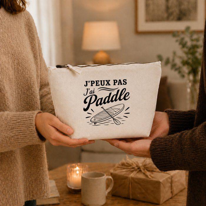 Trousse de toilette - PLANETEE - J'peux pas minimaliste - Beige - 100% coton - 3 L, zip métal