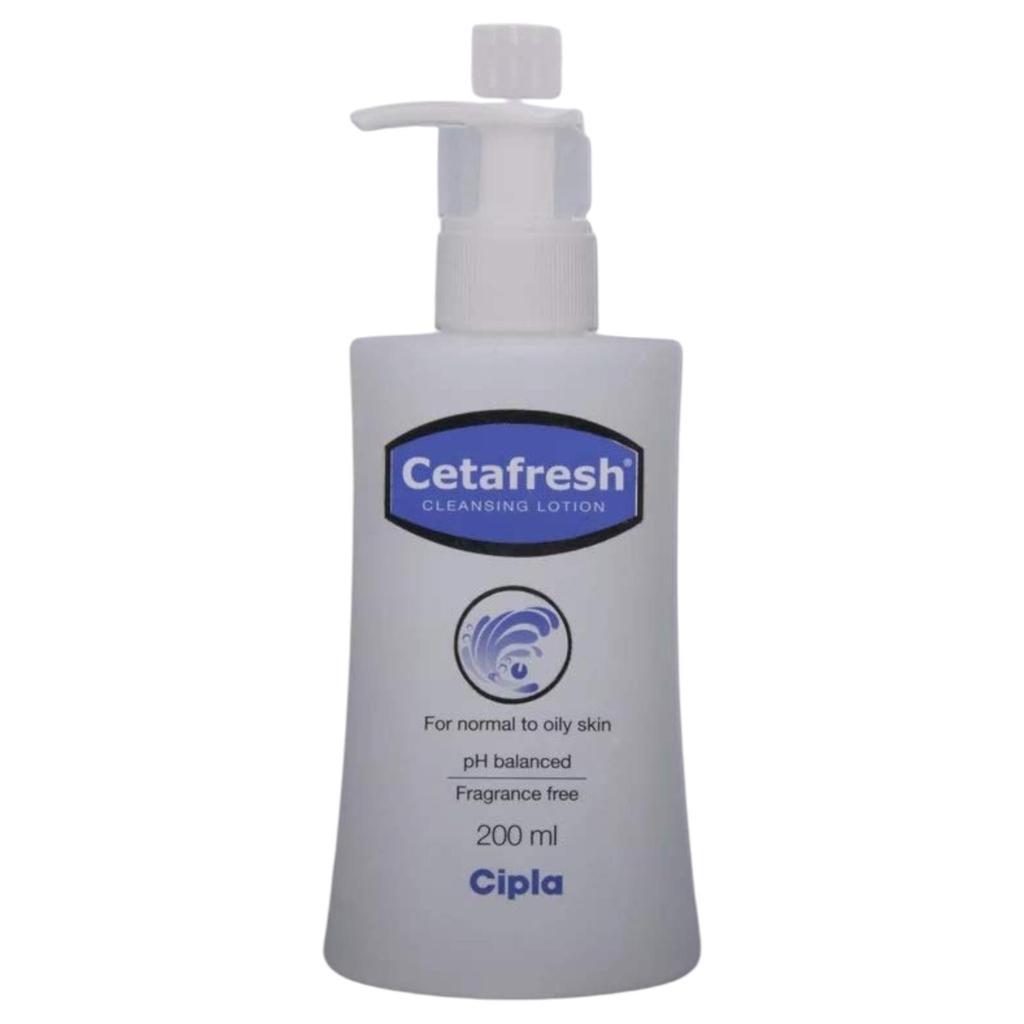Cipla Cetafresh Reinigungslotion 200ml Packung mit 1 pH-neutral Parfümfrei Sanfter Gesichtsreiniger