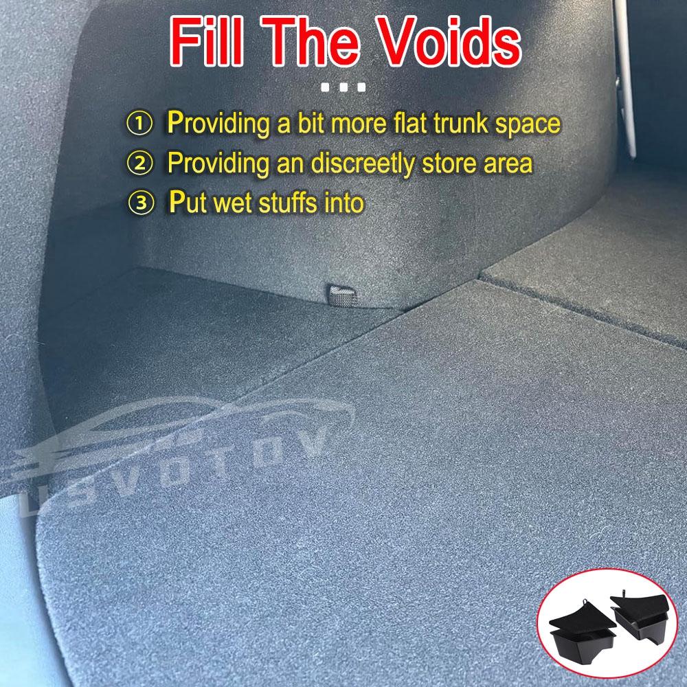 For 2024 2025 Tesla Model 3 Highland Rear Trunk Side Storage Box with Cover Tail Boot Organizer Partition Decoration Accessories