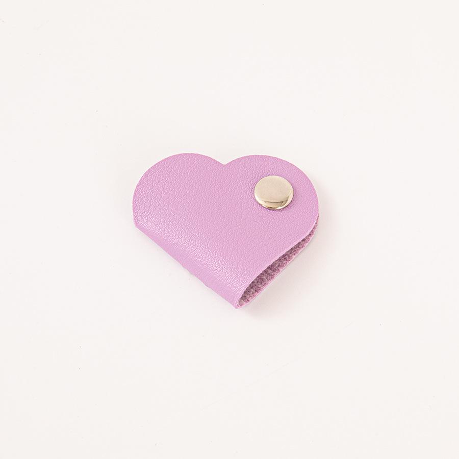 Heart-shaped Leather Cable & Earphone Organizer Winder