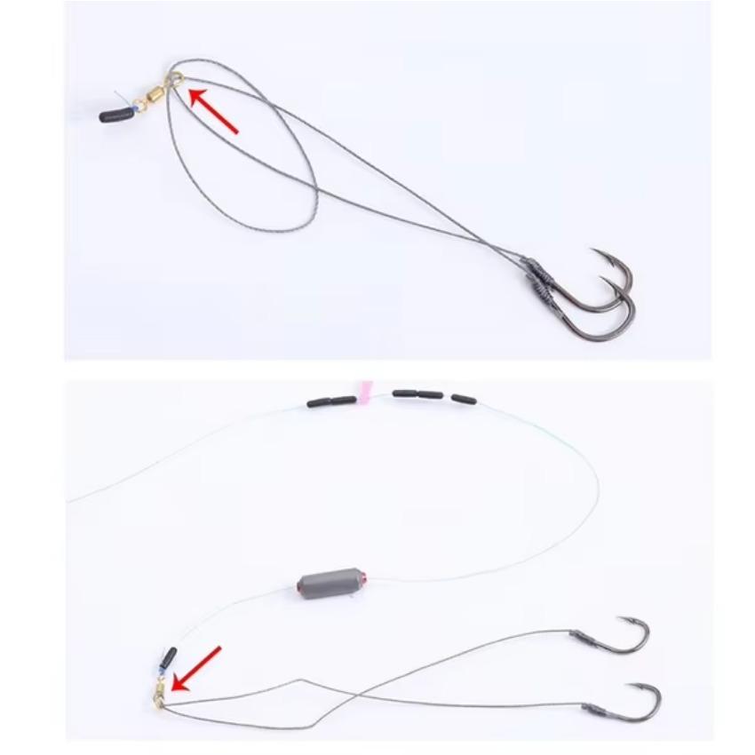 5 Packs of 50/10 Packs of 100 Hooks Fishs Tool Tied Good Strong Horse Line Double Hook Pair Hook Fishing Gear Accessories
