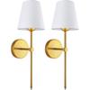 Wall Sconces Sets of 2, Retro Industrial Wall Lamps, Vanity Sconces Wall Lighting with White Fabric Shades, Wall Lights Suitable for Bathroom Bedroom