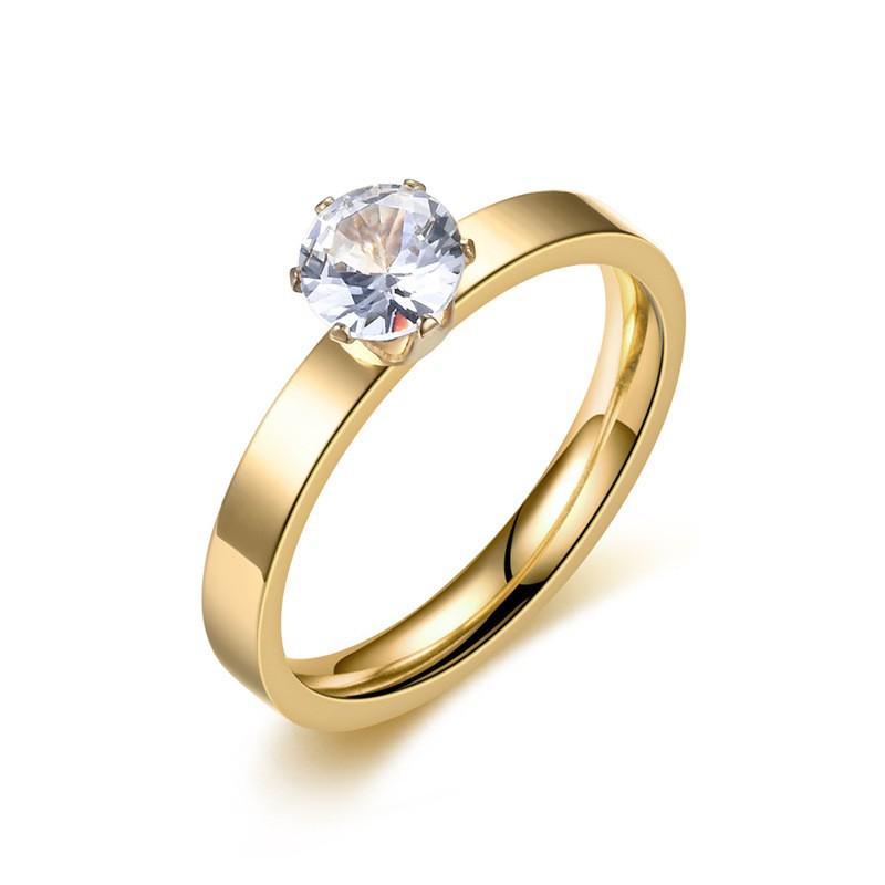 Niche Diamond-Set Titanium Steel Couple Ring - High-End Luxury Jewelry