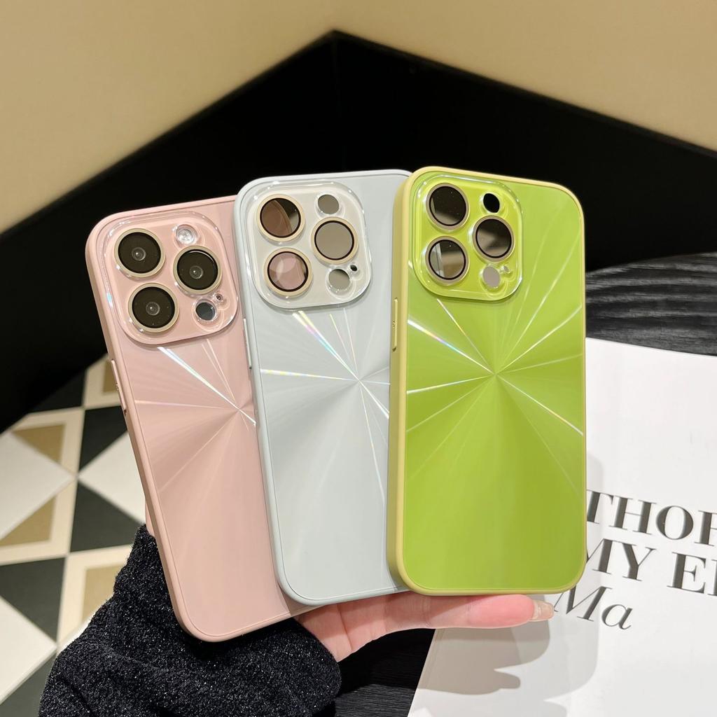 Niche solid color laser case for iPhone17Pro max mobile phone case Apple 16 new 15/14 sense 13PM