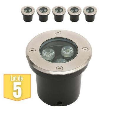 Set of 5 Waterproof Recessed LED Spotlights 3W 300lm 4000K IP67