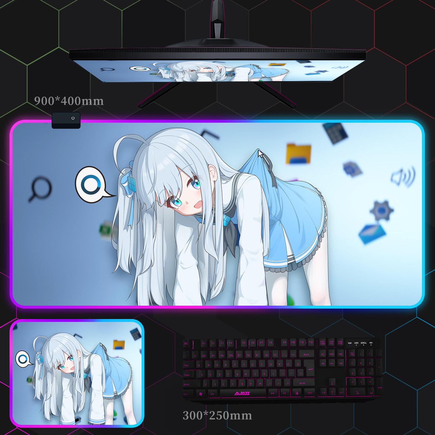 

Anime Hatsune Miku Seven s Rgb Mouse Pad Super Large E-Sports Animation Game Anime Fps Table Mat For Kids Good Gift 250X300X4mm