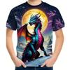 Summer Round Neck Cartoon Animal Pattern 3D Printed Top Fashionable Casual Short Sleeved Children's Boy T-shirts