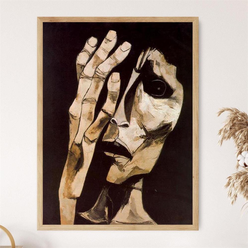 Ternura 1989 Oswaldo Guayasamin Art Print Dos Cabezas Abstract Portrait Print El Presidente, 1967 Wall Art Canvas Painting Decor 21X30CMNo Framed
