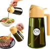 470ml Green Dual-Function Oil Dispenser: Large Capacity Glass Spray and Pour Bottle for Olive Oil